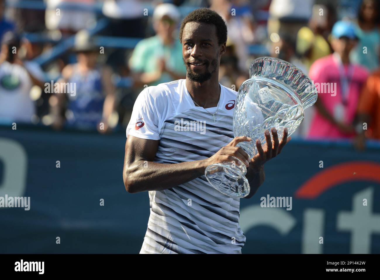 July 24, 2016 - Washington D.C, United States - GAEL MONFILS of France with  his trophy after winning