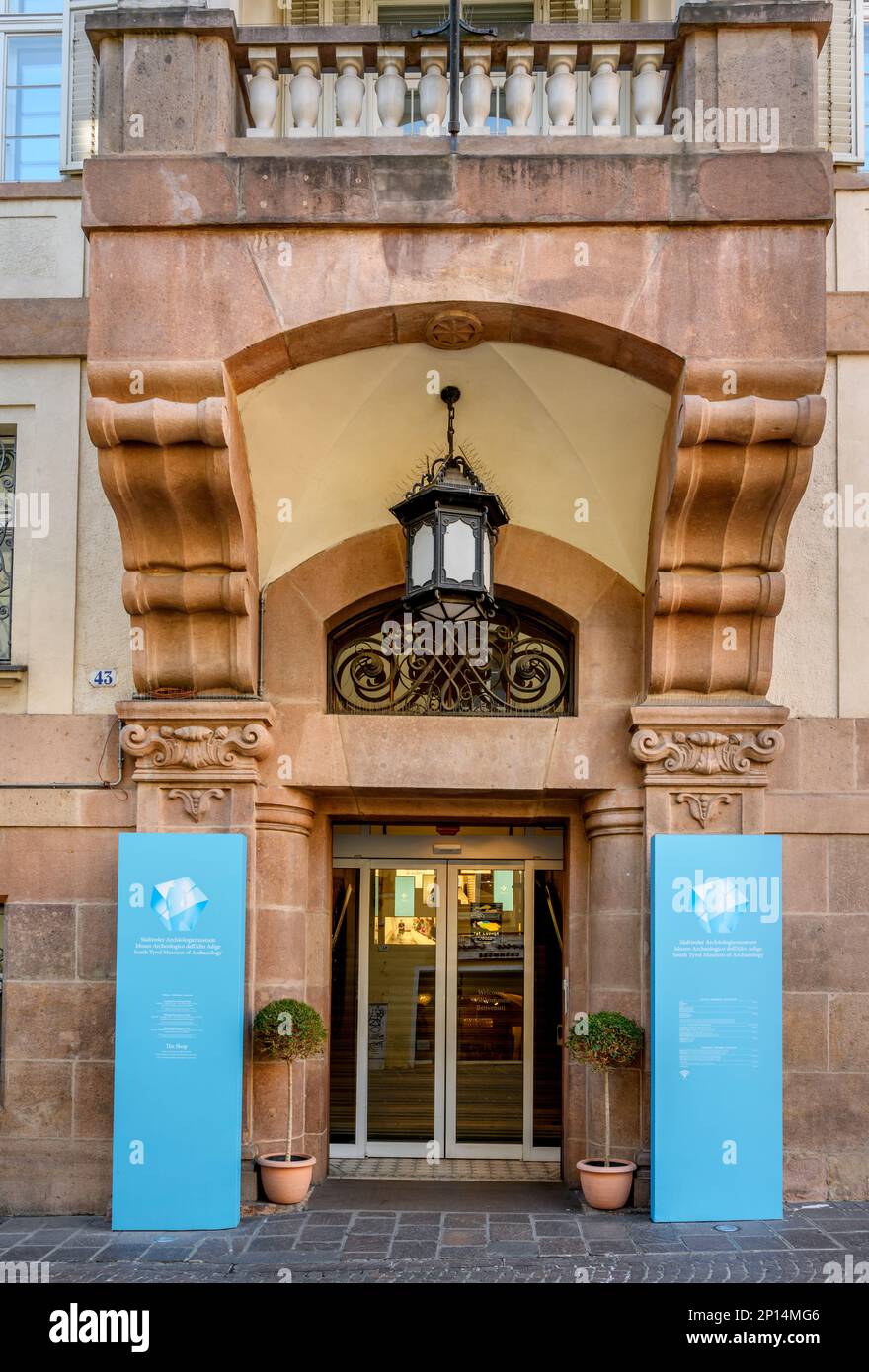 Entrance to the South Tyrol Archeological Museum (Museo Archeologico