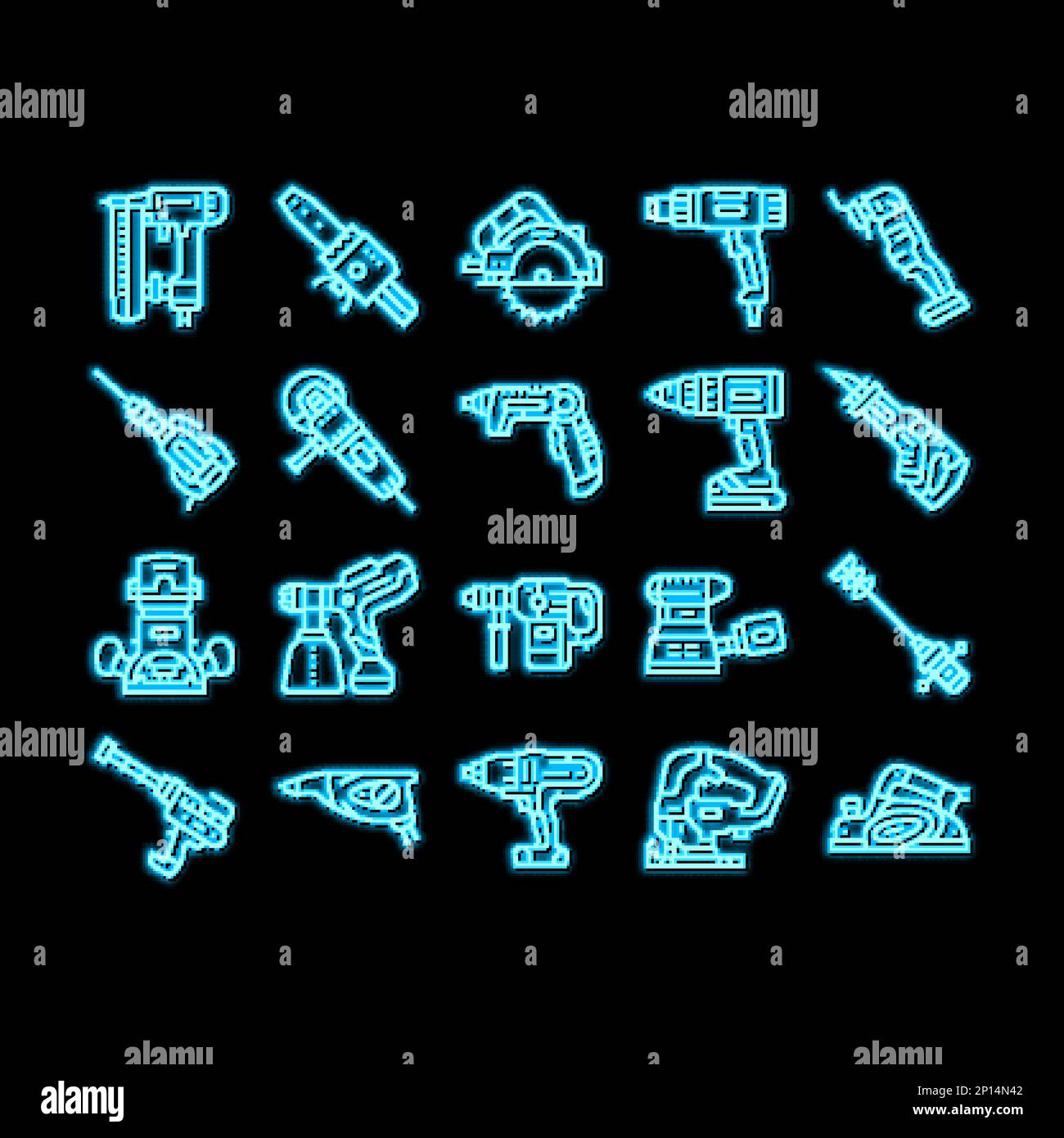 Tools For Building And Repair neon glow icon illustration Stock Vector ...