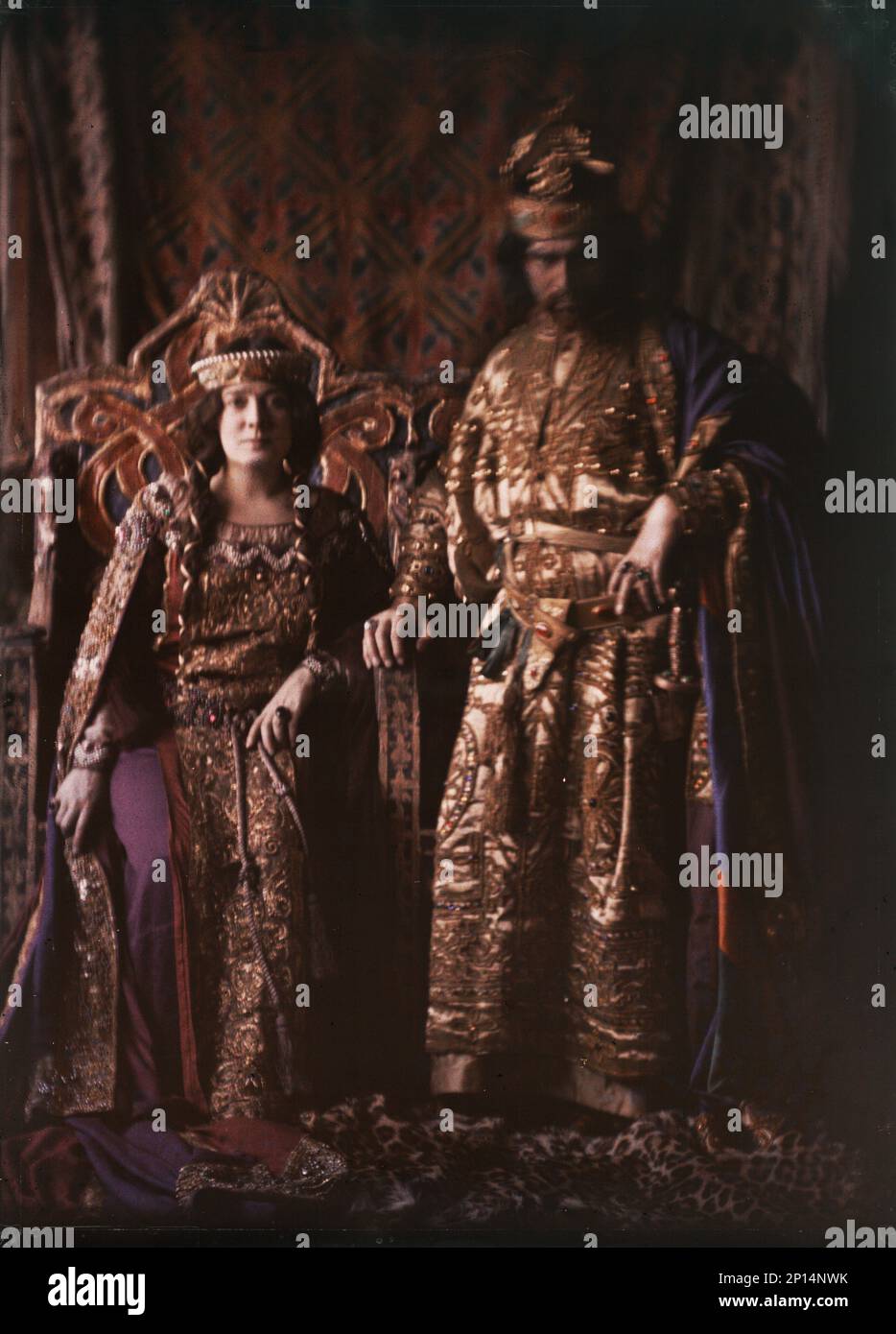 Julia Marlowe and Edward H. Southern in Macbeth, between 1906 and 1913. Stock Photo