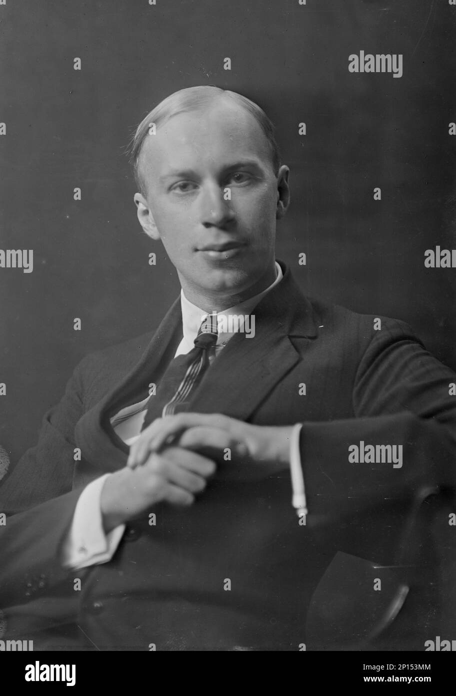 Prokofieff, portrait photograph, 1918 Sept. 27. Russian composer, musician, pianist and conductor Sergei Prokofiev. Stock Photo