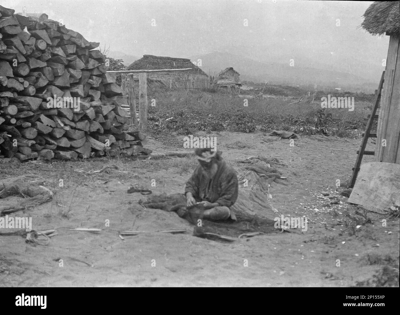 A group of Ainu men [An ethnic group indigenous to the