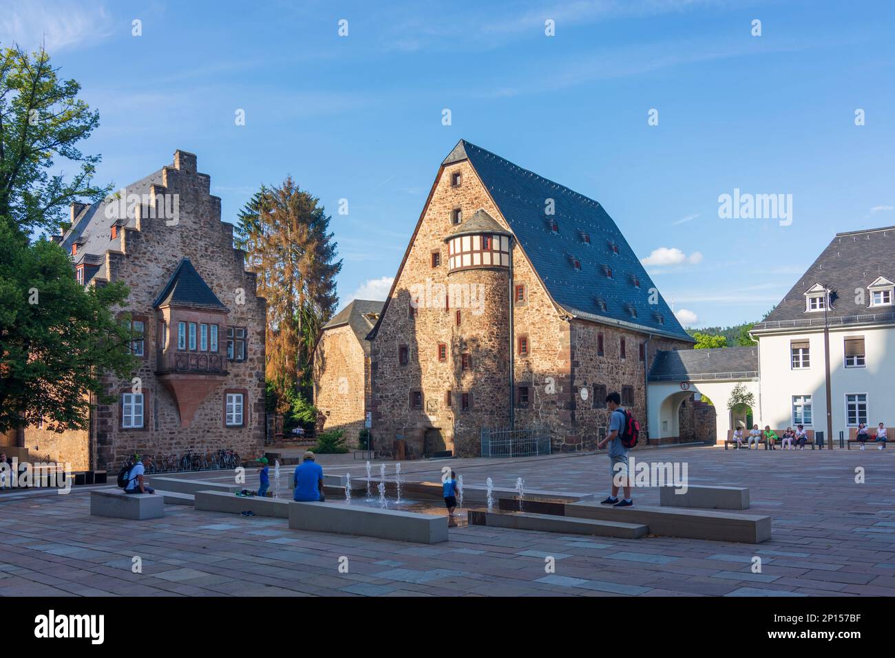 Marburg: Deutsches Haus (Deutschordenshaus or Deutschhaus) was the original residence of the Teutonic Order (left), Mineralogical Museum of the Philip Stock Photo