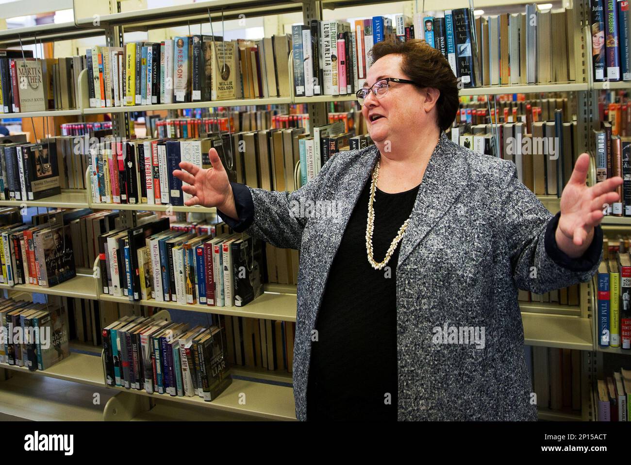 In this Thursday, July 14, 2016 photo, library director Becky Sims