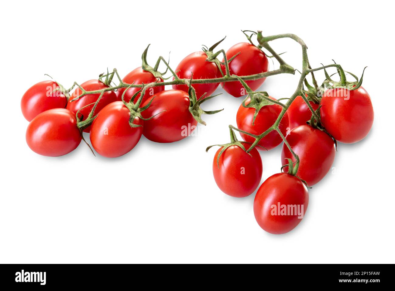 Bunch of cherry tomatoes isolated on white with clipping path included Stock Photo