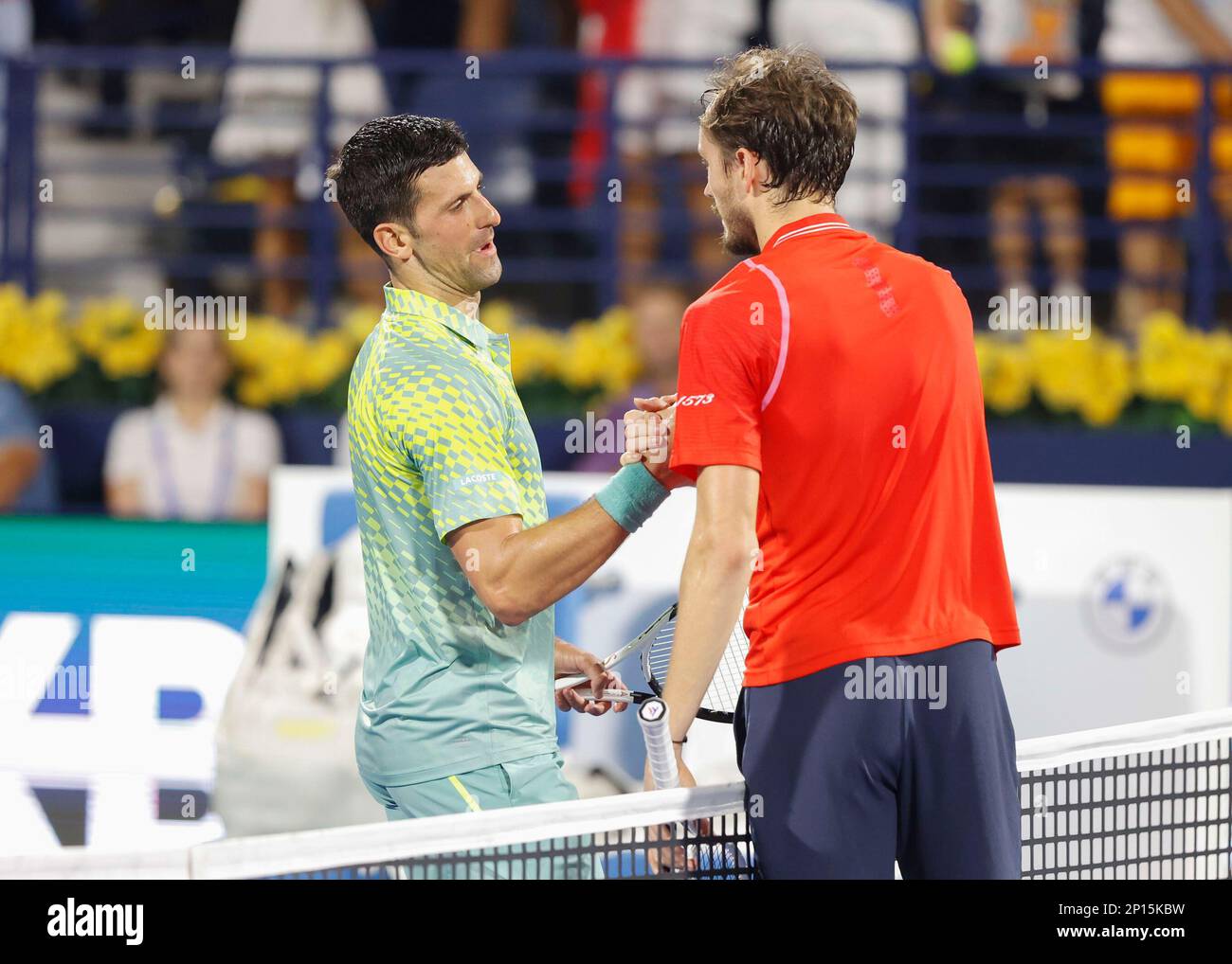 Dubai, UAE, 3rd.March 2023. L-R. Serbian Player Novak Djokovic