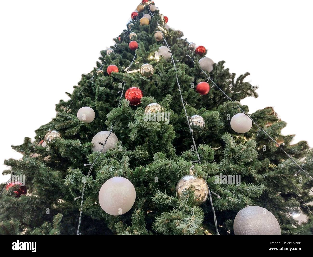 Christmas tree isolated on white background Stock Photo - Alamy