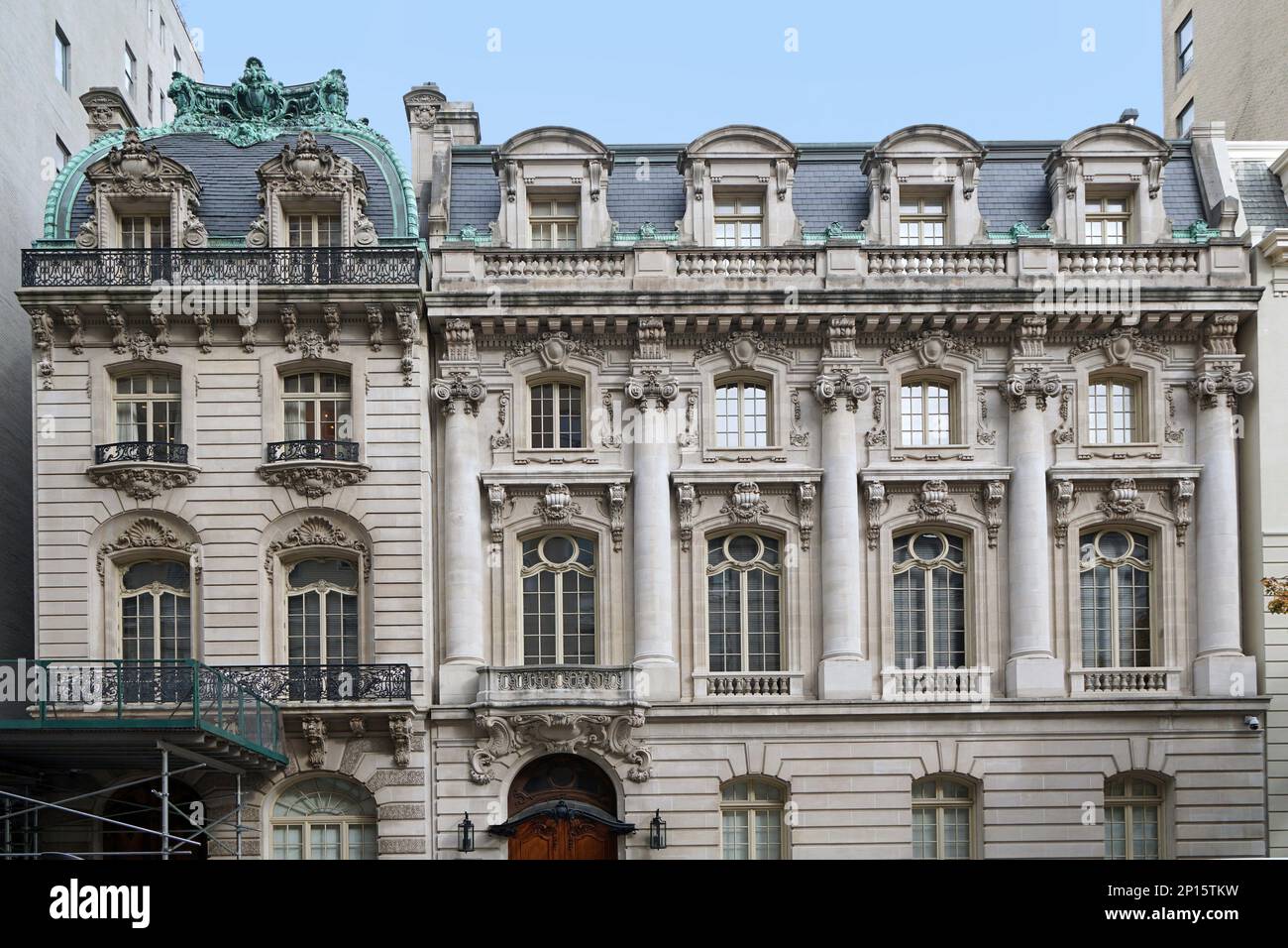 New York City, French Renaissance style mansions in Upper East Side of Manhattan, Sloane Mansion built in 1890s Stock Photo