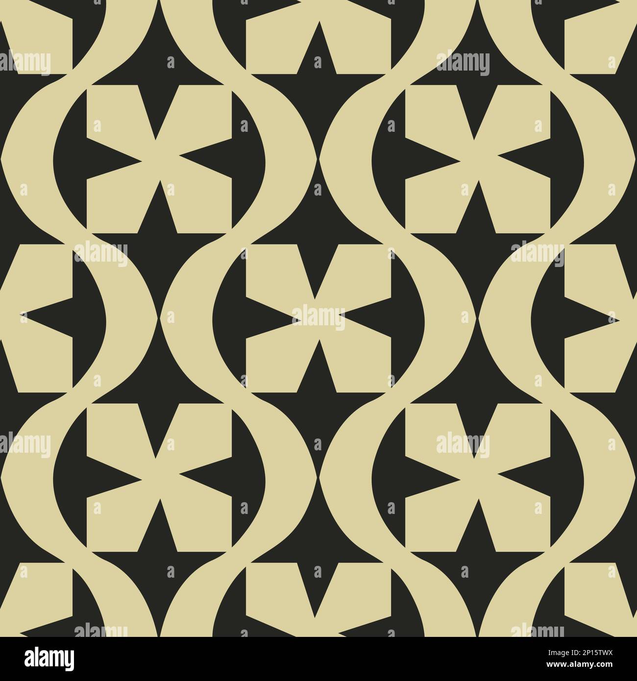 Neutral ogee vector seamless pattern background. Elegant geometric stylized geometric backdrop. Decorative vintage lattice repeat for flyer, packaging Stock Vector