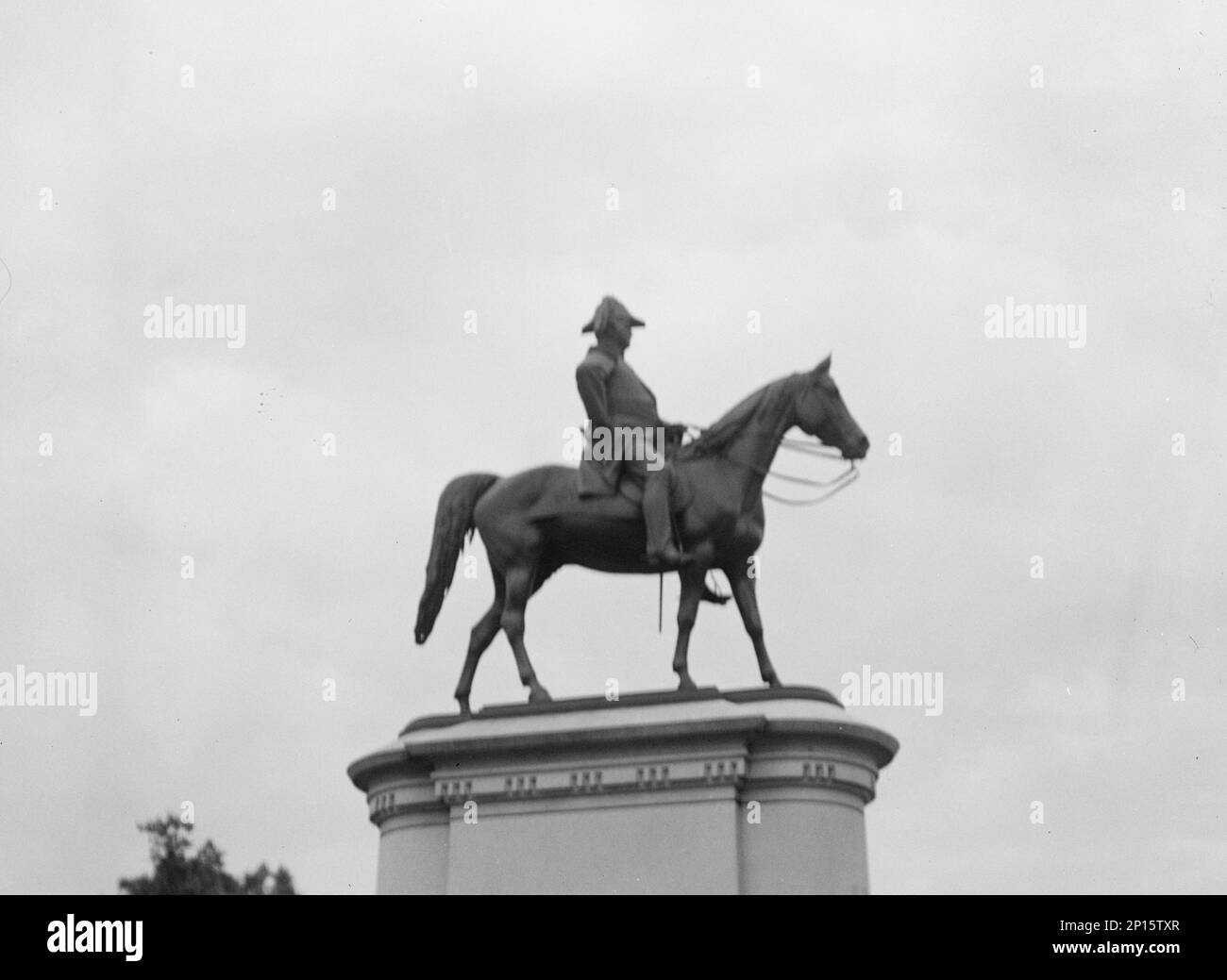 Equestrian statues in Washington, D.C., between 1911 and 1942. Sculpture of General Winfield Scott by Henry Kirke Brown. Stock Photo