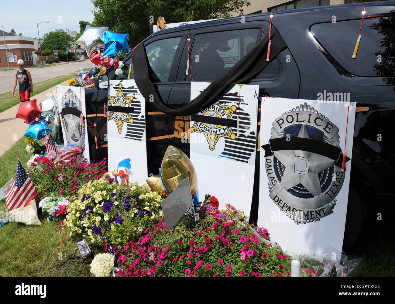 Christian Dinges, from Buchanan, Mich., visits a memorial located at ...