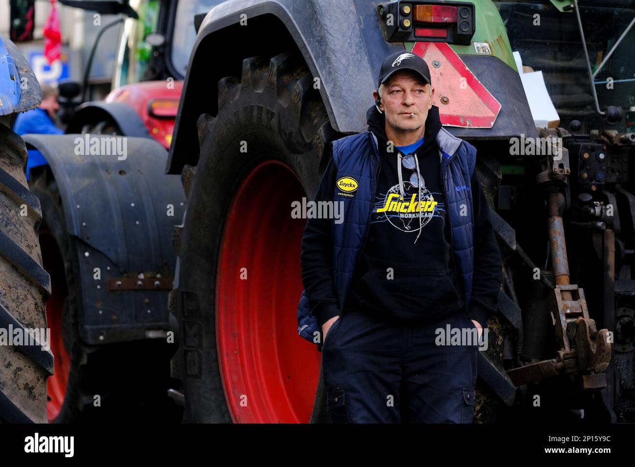 Brussels, Belgium. 03rd Mar, 2023. Farmers with their tractors from