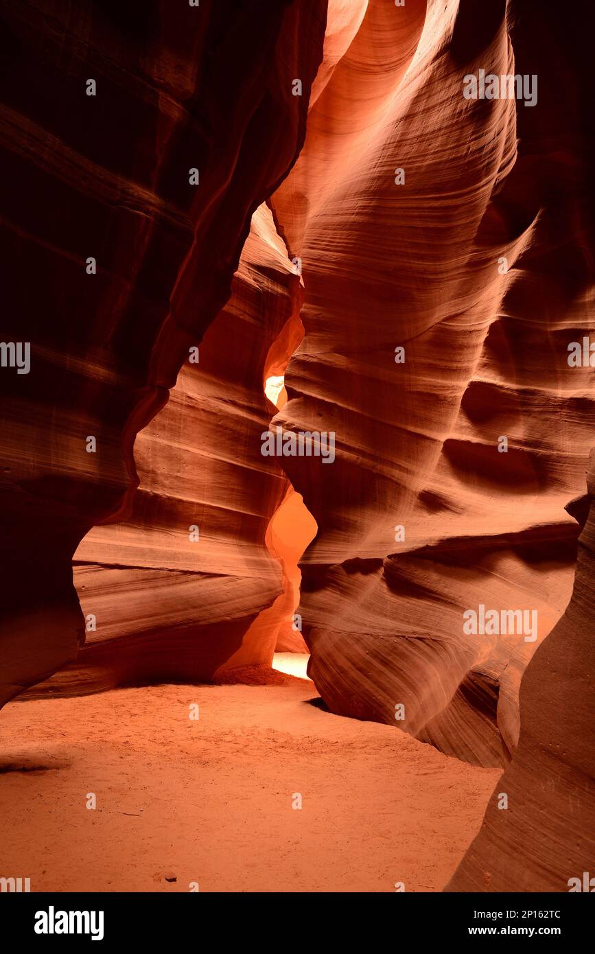 Sunlight coming into antelope Canyon on the Navajo Indian reservation