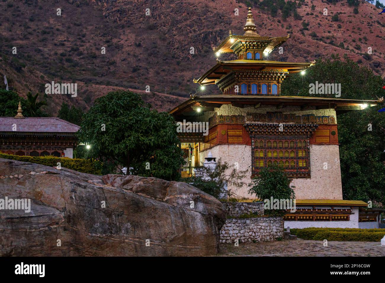 Gom Kora monastery near Trashigang, eastern Bhutan Stock Photo