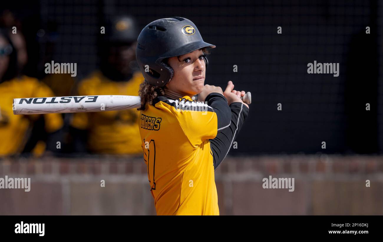 Grambling catcher Jayda Williams (11) bats during an NCAA softball game