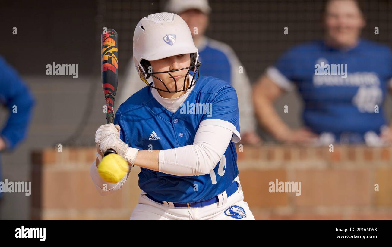 Eastern Illinois catcher Lindy Milkowski (14) bats during an NCAA