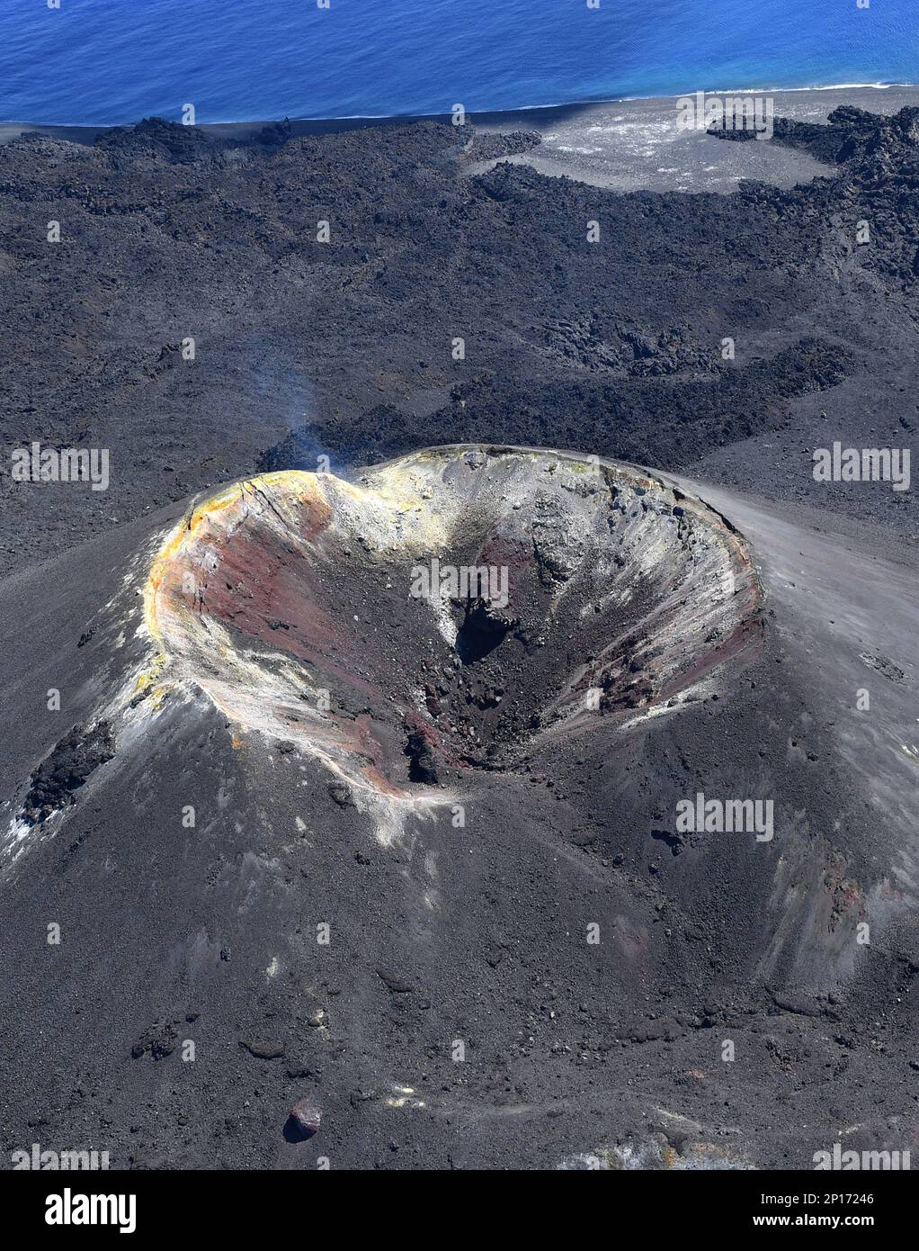 An aerial picture taken from Yomiuri's jetliner shows Nishinoshima