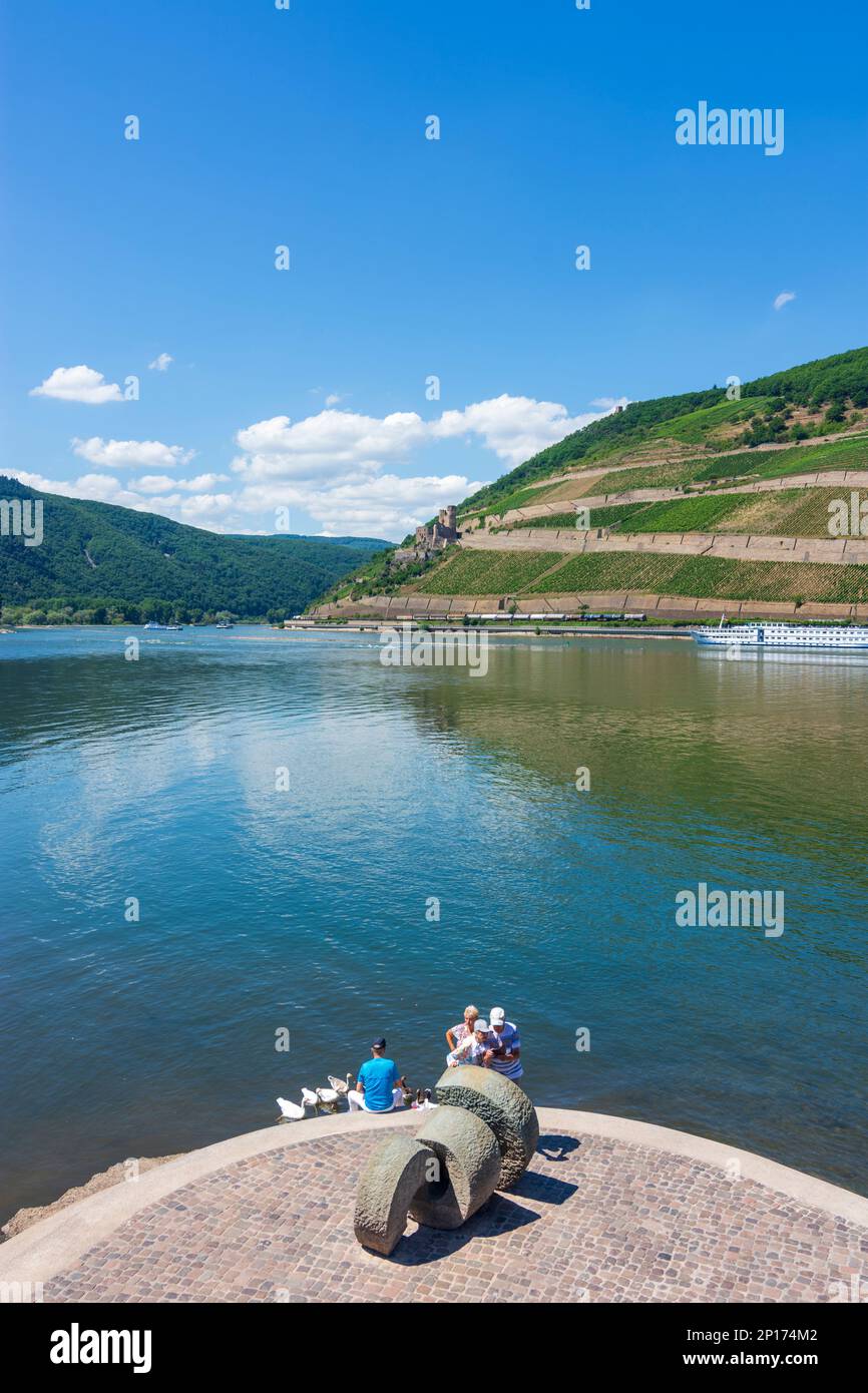 Bingen am Rhein: confluence of river Nahe (left) and Rhein (Rhine ...