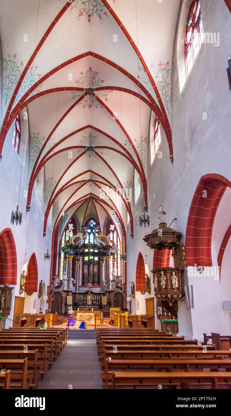 Bingen am Rhein church Basilica of St. Martin, nave in Rheintal