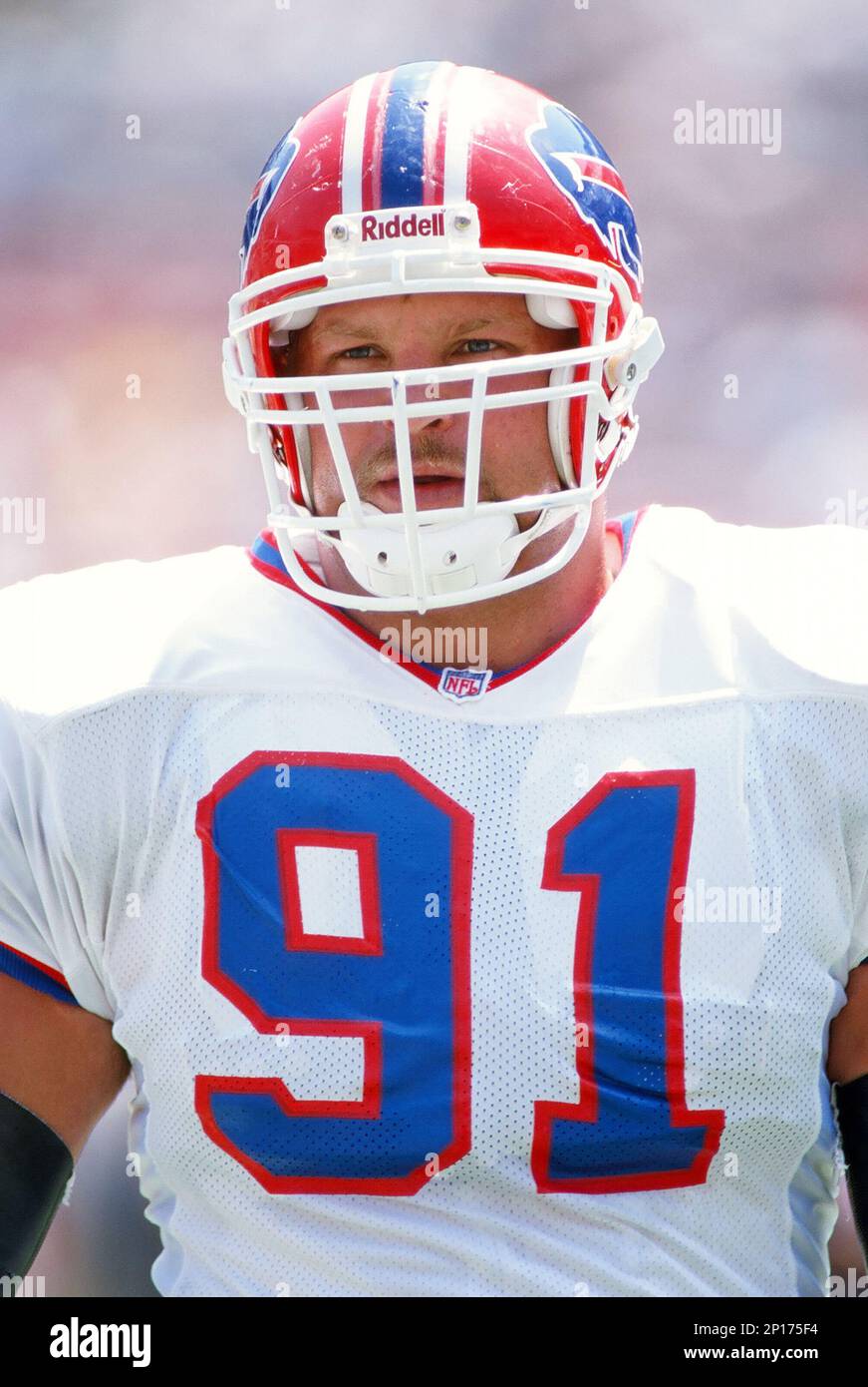 06 Sep. 1998: Buffalo Bills defensive end Shawn Price (91) on the field  before a game against the San Diego Chargers played at Qualcomm Stadium in  San Diego, CA. (Photo By John