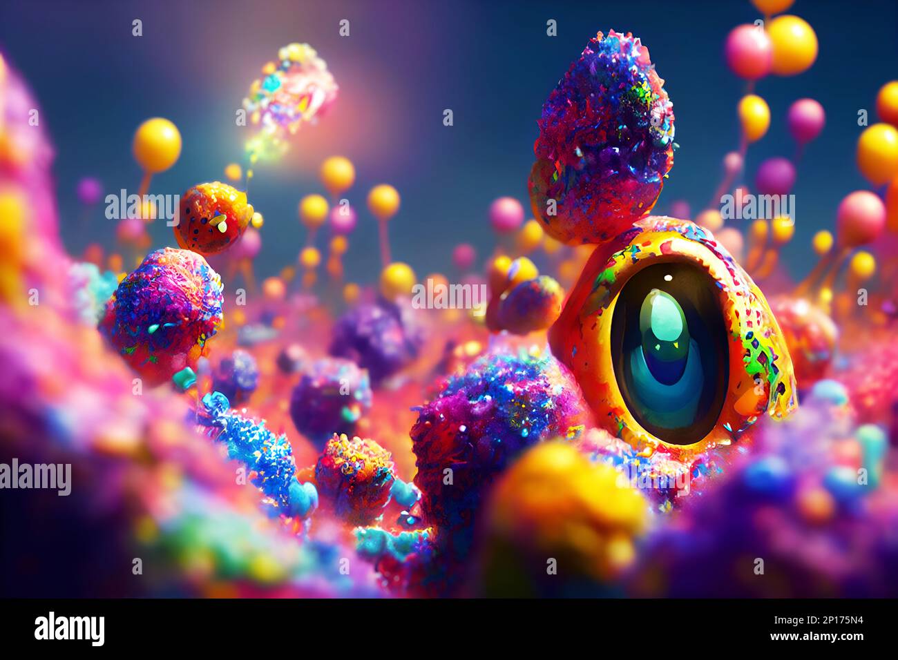An abstract big eye four-dimensional beings in a four-dimensional ...
