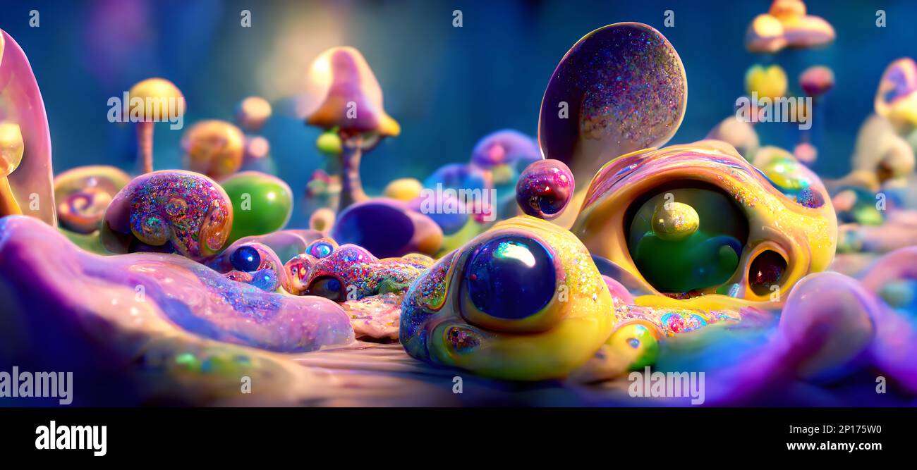 An abstract big eye four-dimensional beings in a four-dimensional ...