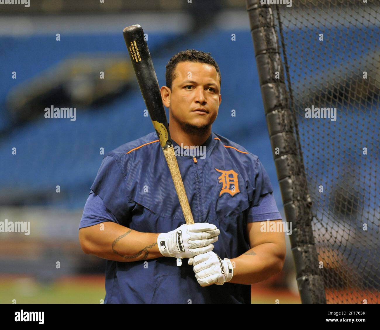 Detroit Tigers infielder Miguel Cabrera (24) takes batting practice
