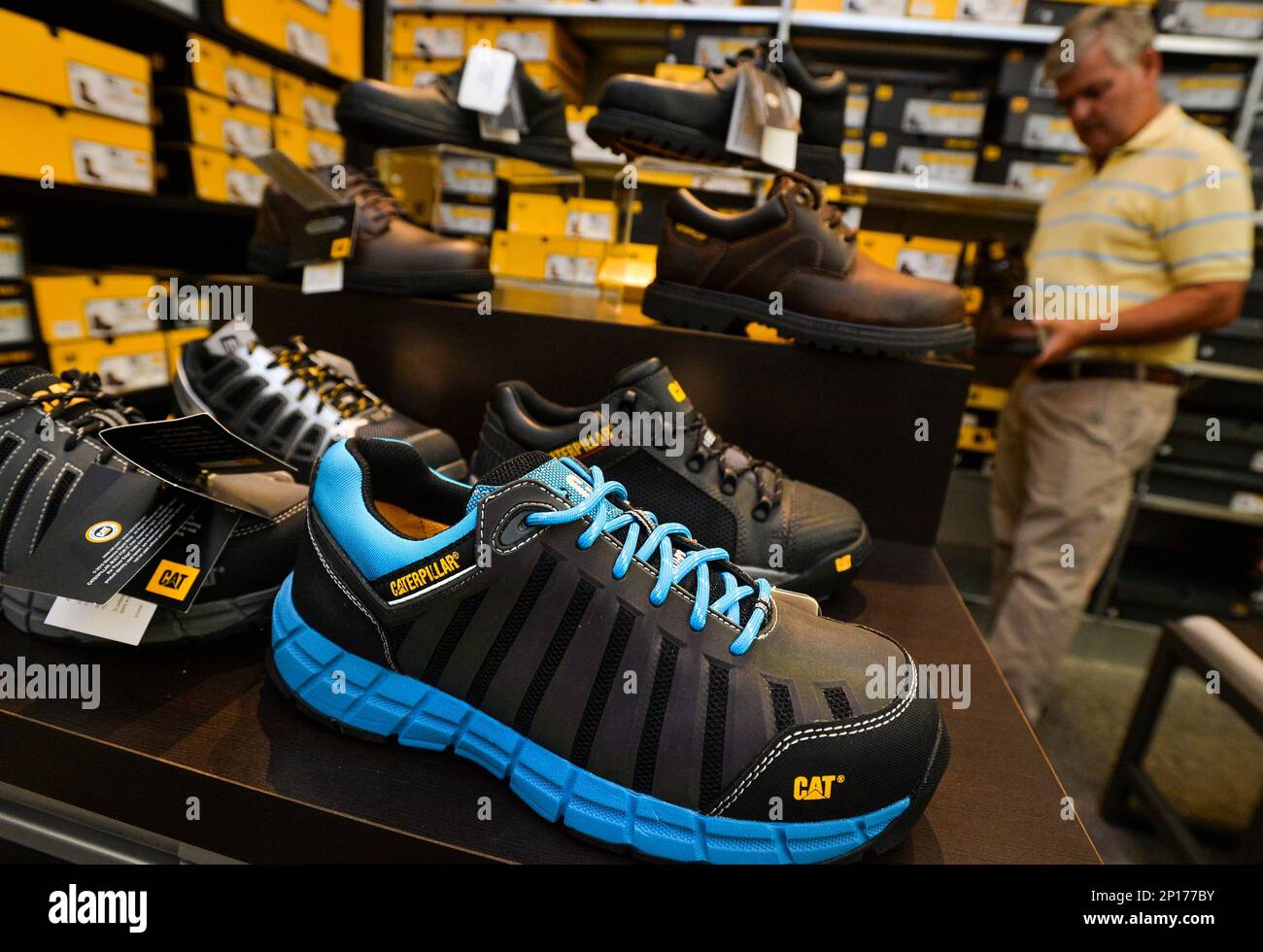 This June 15, 2016 photo shows Caterpillar Inc. products on display at