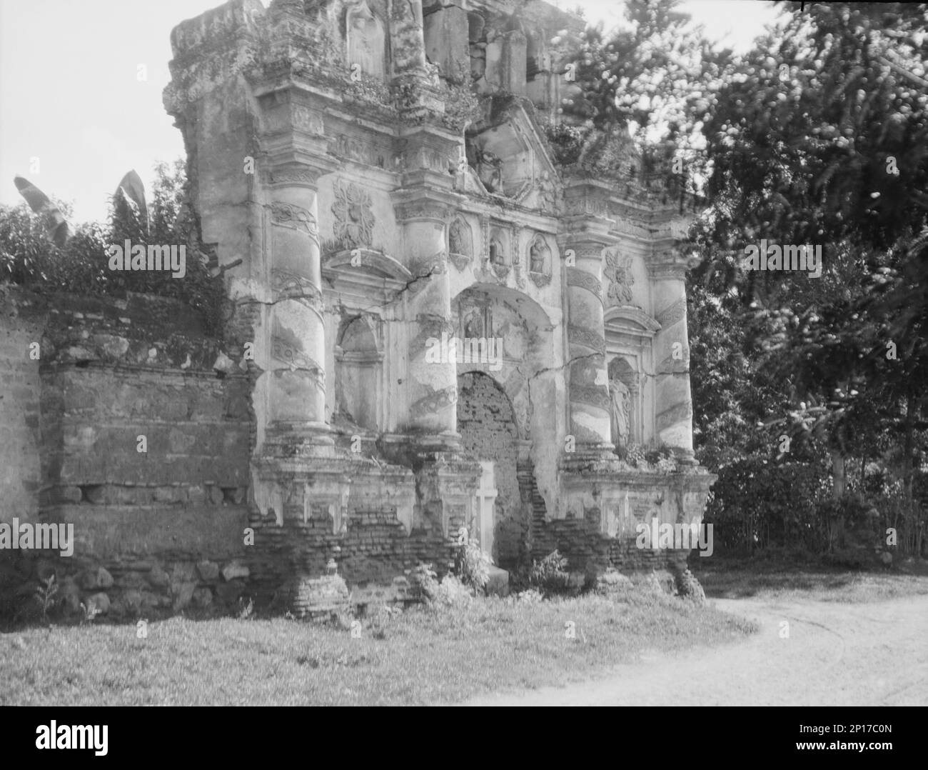 Travel views of Cuba and Guatemala, between 1899 and 1926. Walled-up church. Stock Photo