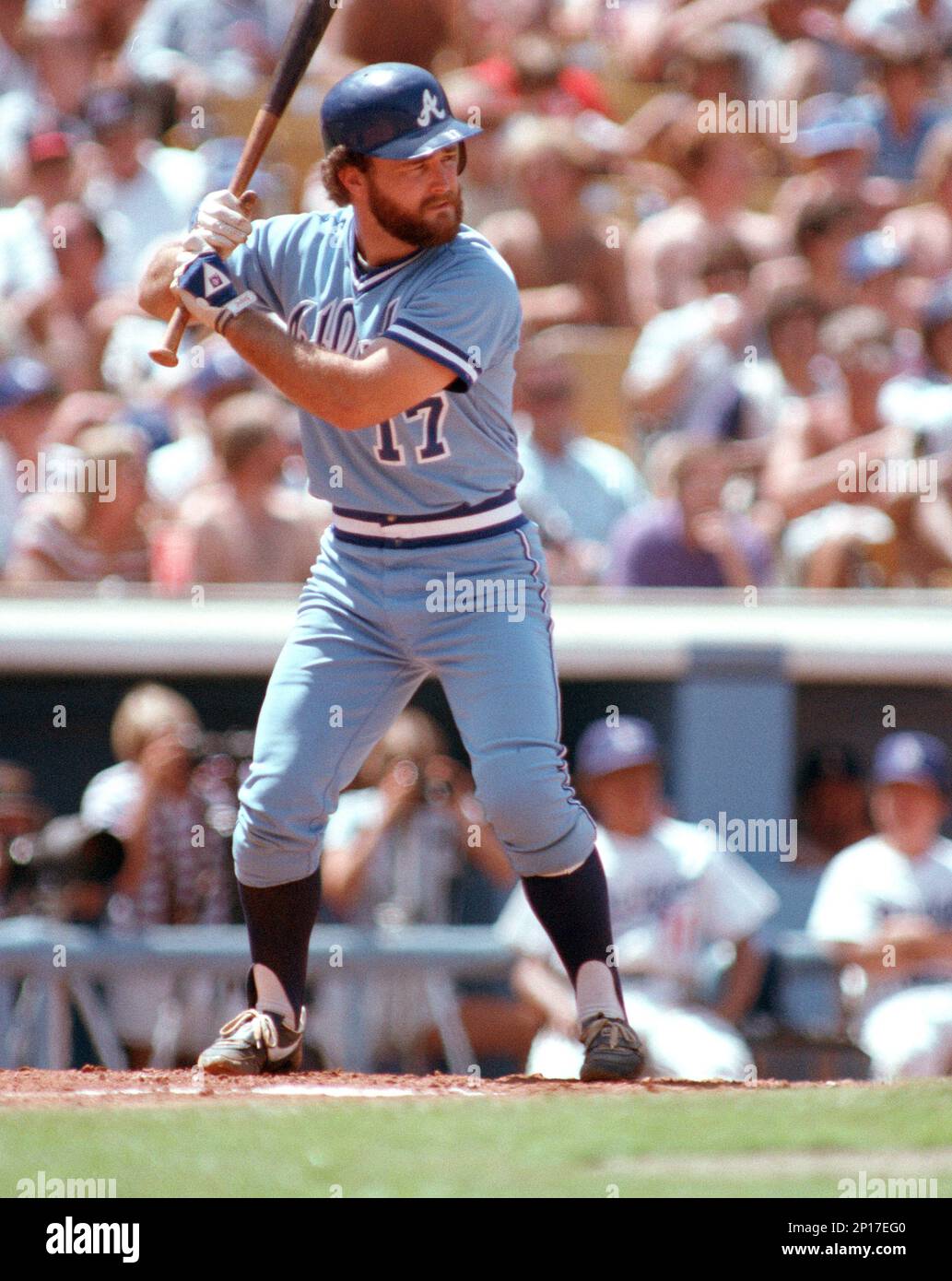 Atlanta Braves Bob Horner (5) in action during a game from his