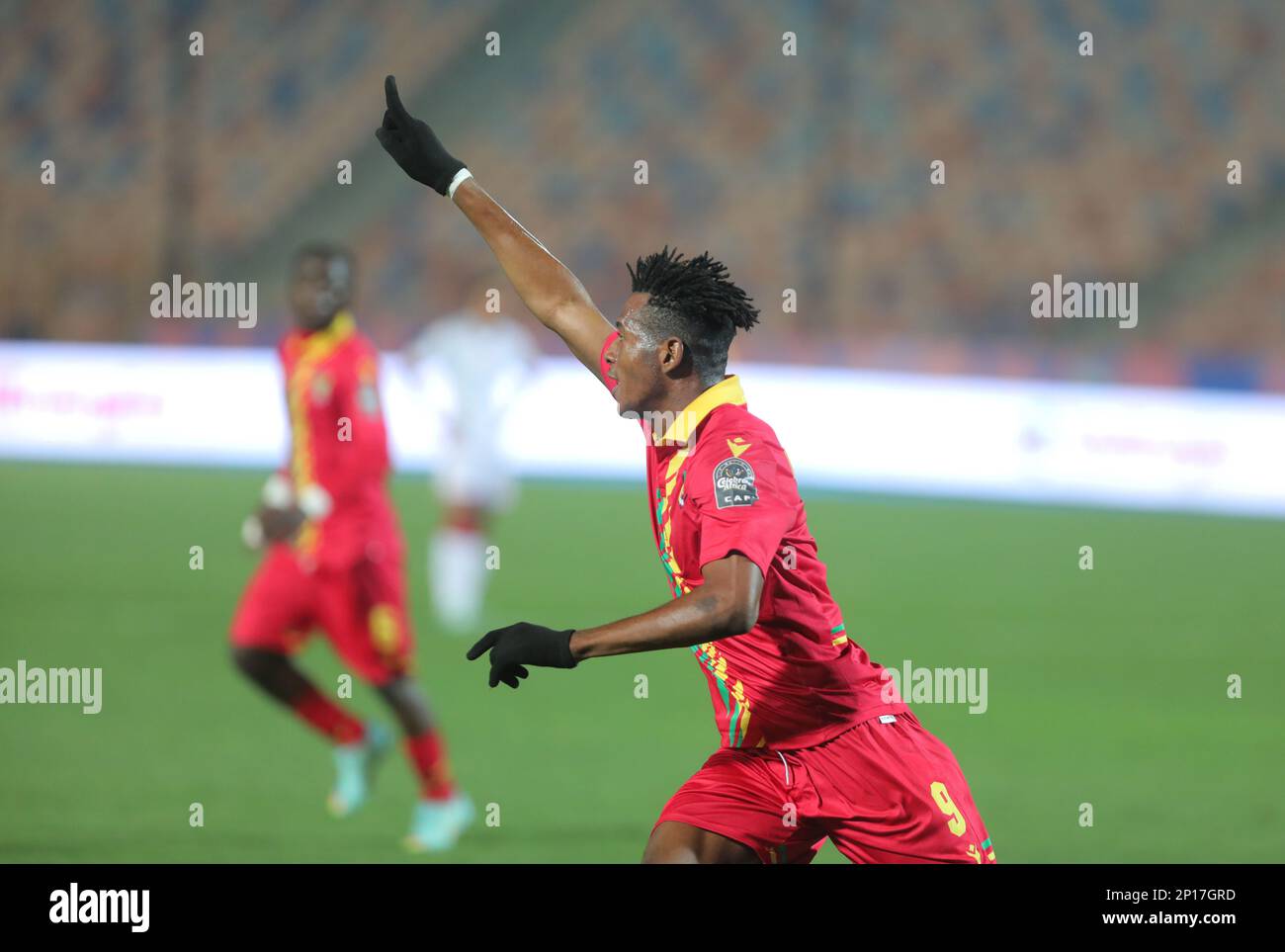 Egypt, Cairo 03 March 2023 - Deo Bassinga of Congo celebrates after scoring opening goal during the Quarter Final match between Congo Under 20 and Tunisia Under 20 of TotalEnergies Under 20 Africa Cup of Nations Egypt 2023 and qualify play off for FIFA under 20 World Cup 2023 in Indonesia. Cairo International Stadium in Cairo, Egypt, 2023. Photo SFSI Credit: Sebo47/Alamy Live News Stock Photo