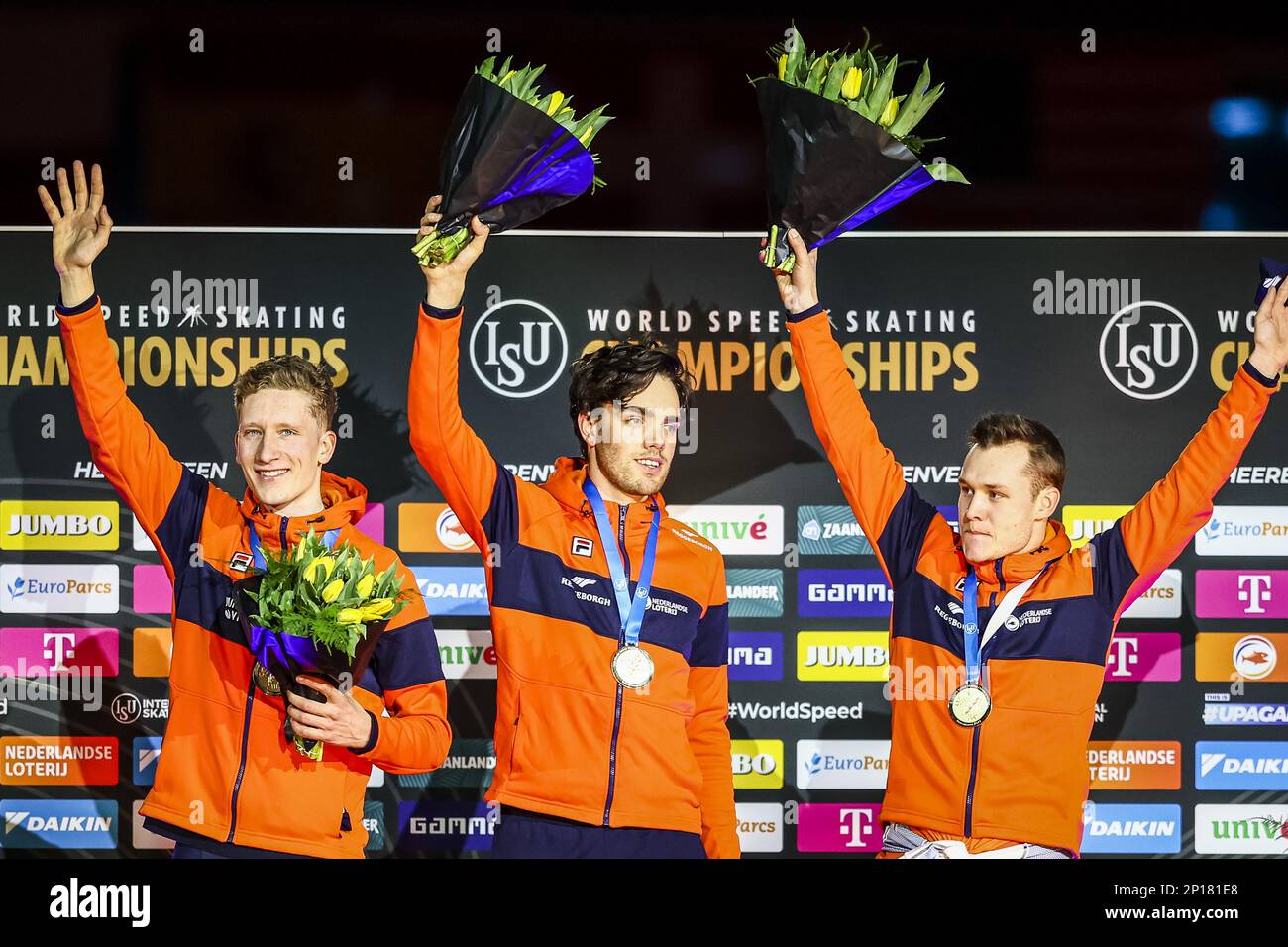 HERENVEEN Winners Beau Snellink (NED), Patrick Roest (NED), Marcel