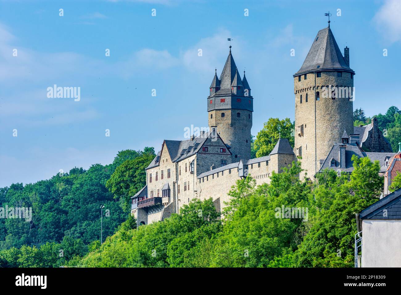 Altena: Burg Altena Castle in Sauerland, Nordrhein-Westfalen, North Rhine-Westphalia, Germany Stock Photo
