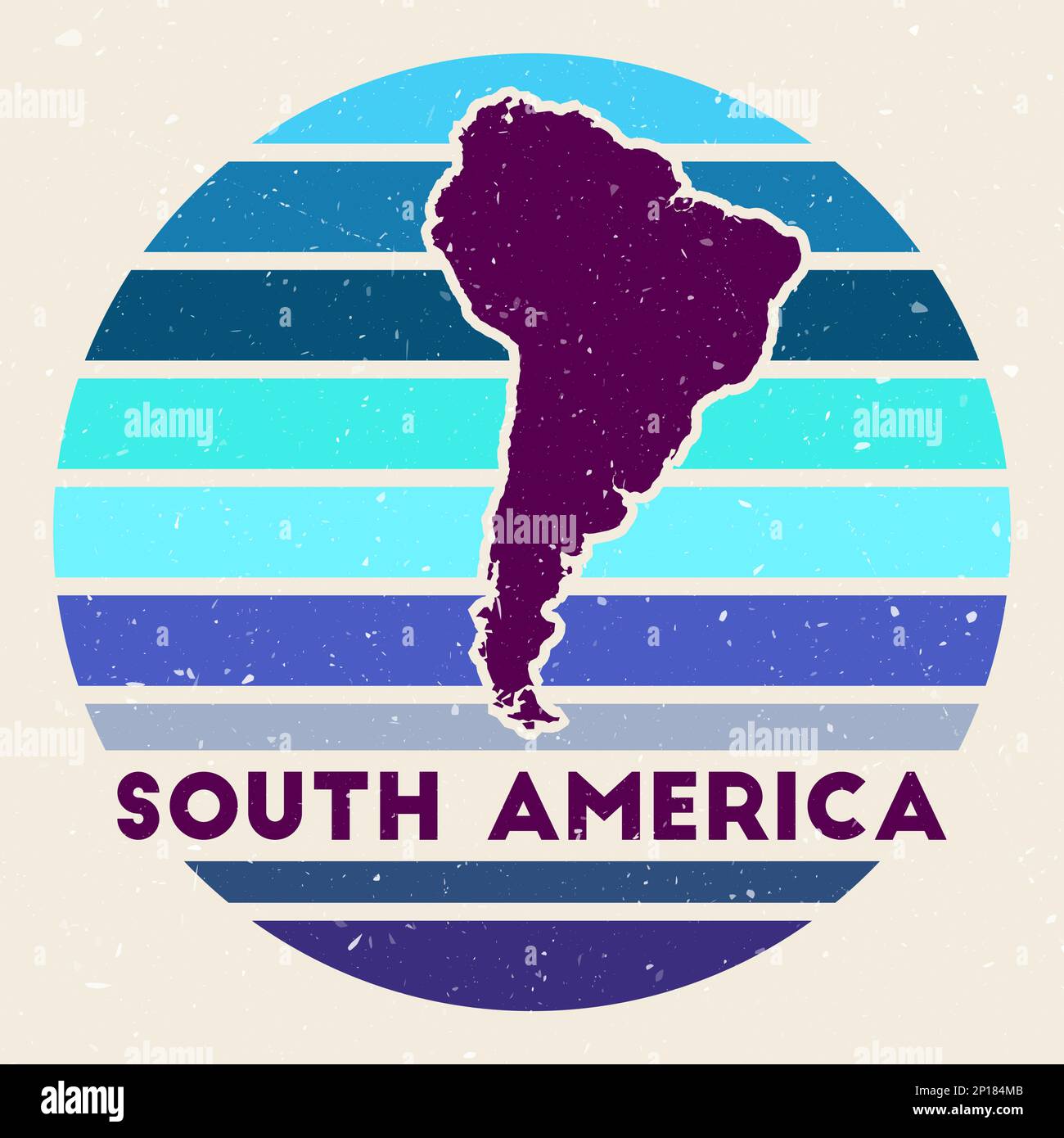 South America logo Sign with the - South America Logo Sign With The Map Of Continent And Colored Stripes Vector Illustration Can Be Used As Insignia Logotype Label Sticker Or Badg 2P184MB