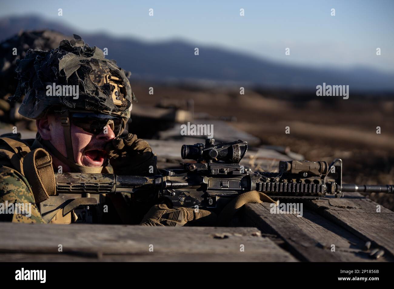 U.S. Marine Corps Lance Cpl. Joshua Mainwaring, an anti-tank missile ...
