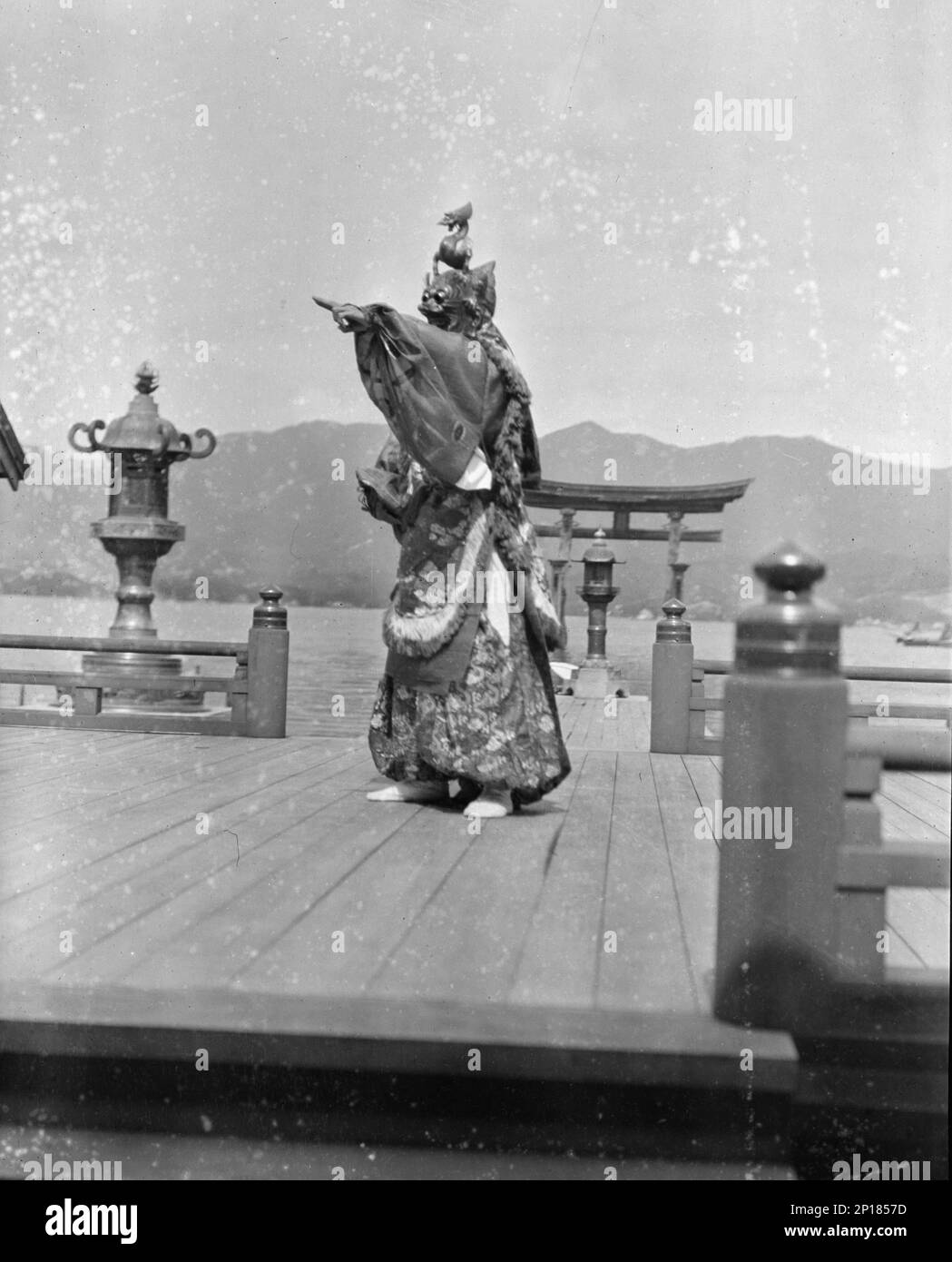 Travel views of Japan and Korea, 1908.Note: Possibly Itsukushima Shinto Shrine, World Heritage Site. Stock Photo