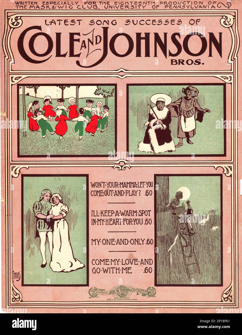 Cole and Johnson Sheet Music from 1906 Stock Photo - Alamy