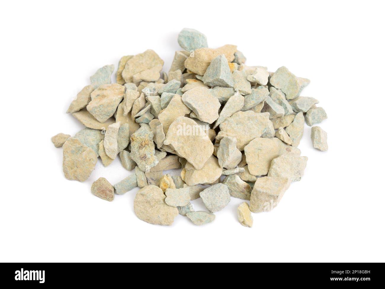 Natural Zeolite mineral Rocks. Isolated on white background Stock Photo