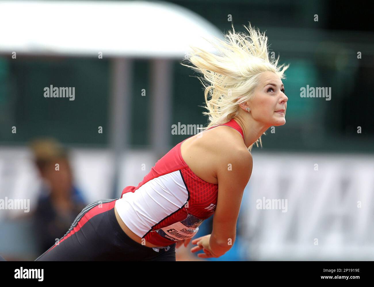 June 11, 2016 Ellenwood competes in the Javelin Throw portion of the Heptathlon at the