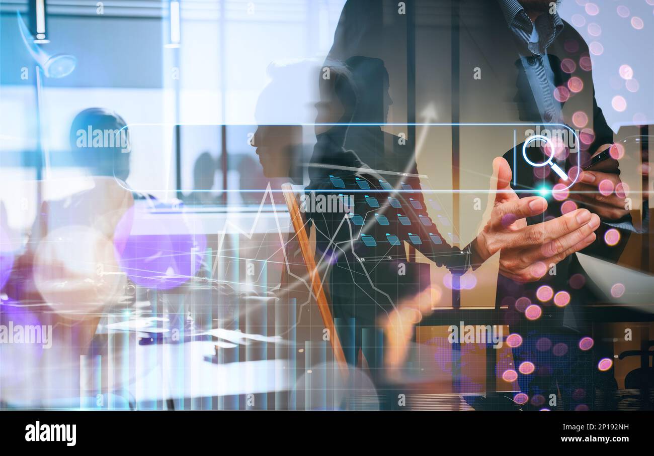 Global business structure of networking. HR recruitment and global