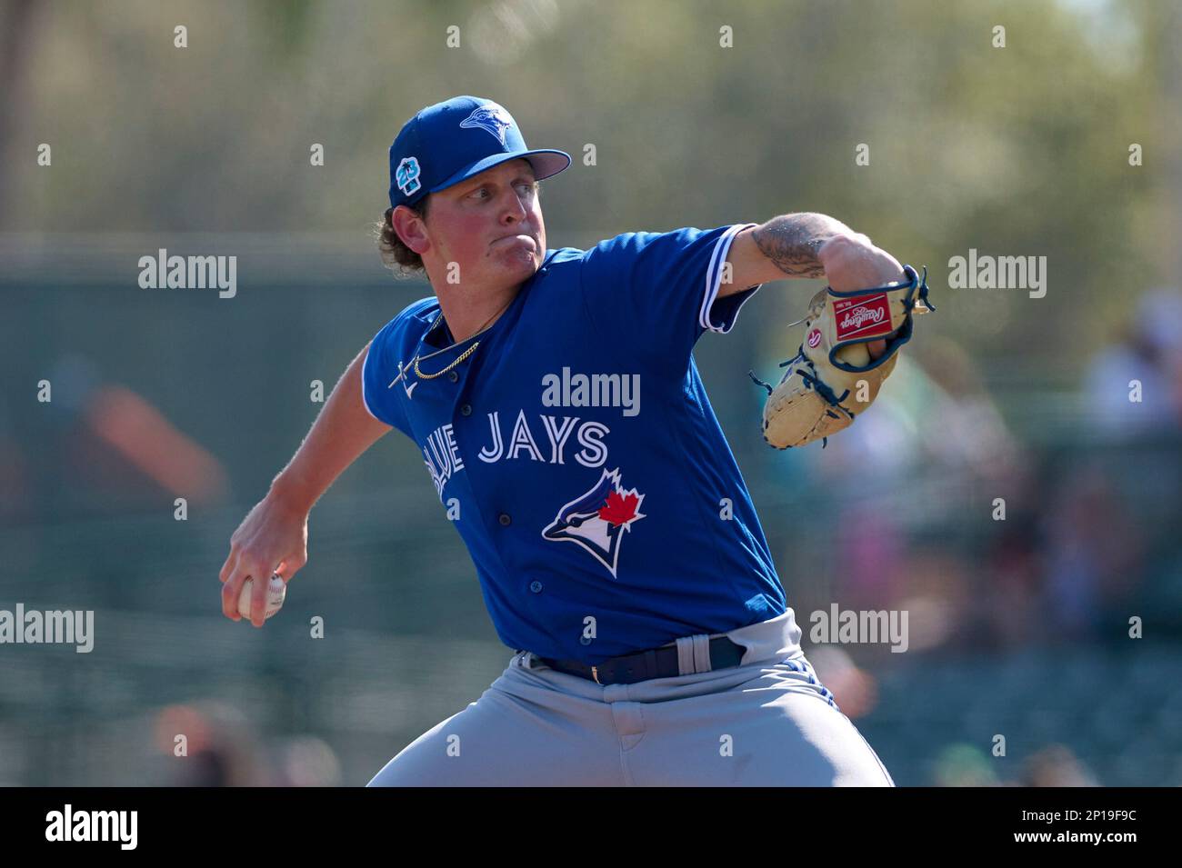 Toronto Blue Jays pitcher Hayden Juenger (76) during a spring training