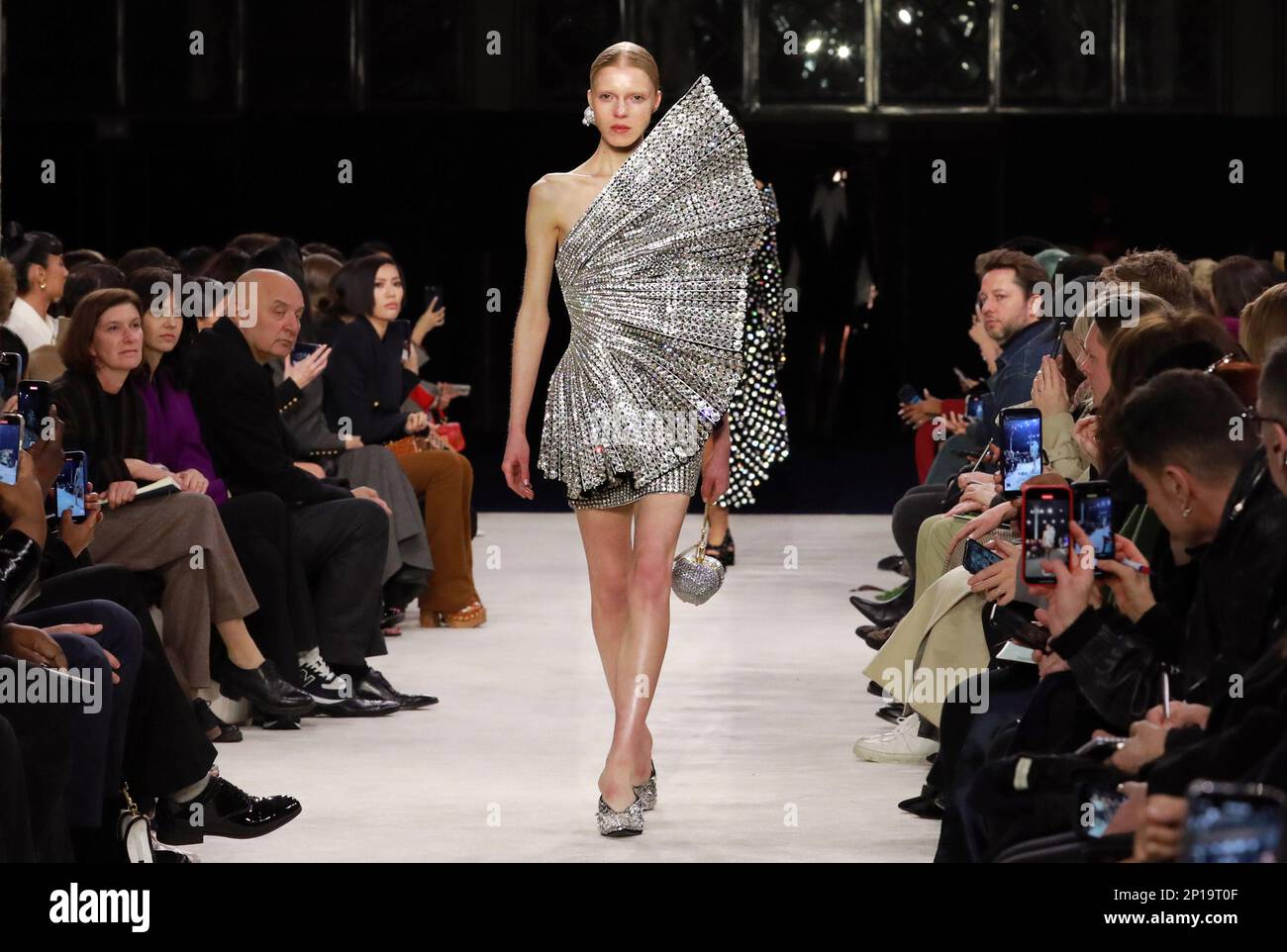 Paris, France. 01st Mar, 2023. A model takes to the catwalk