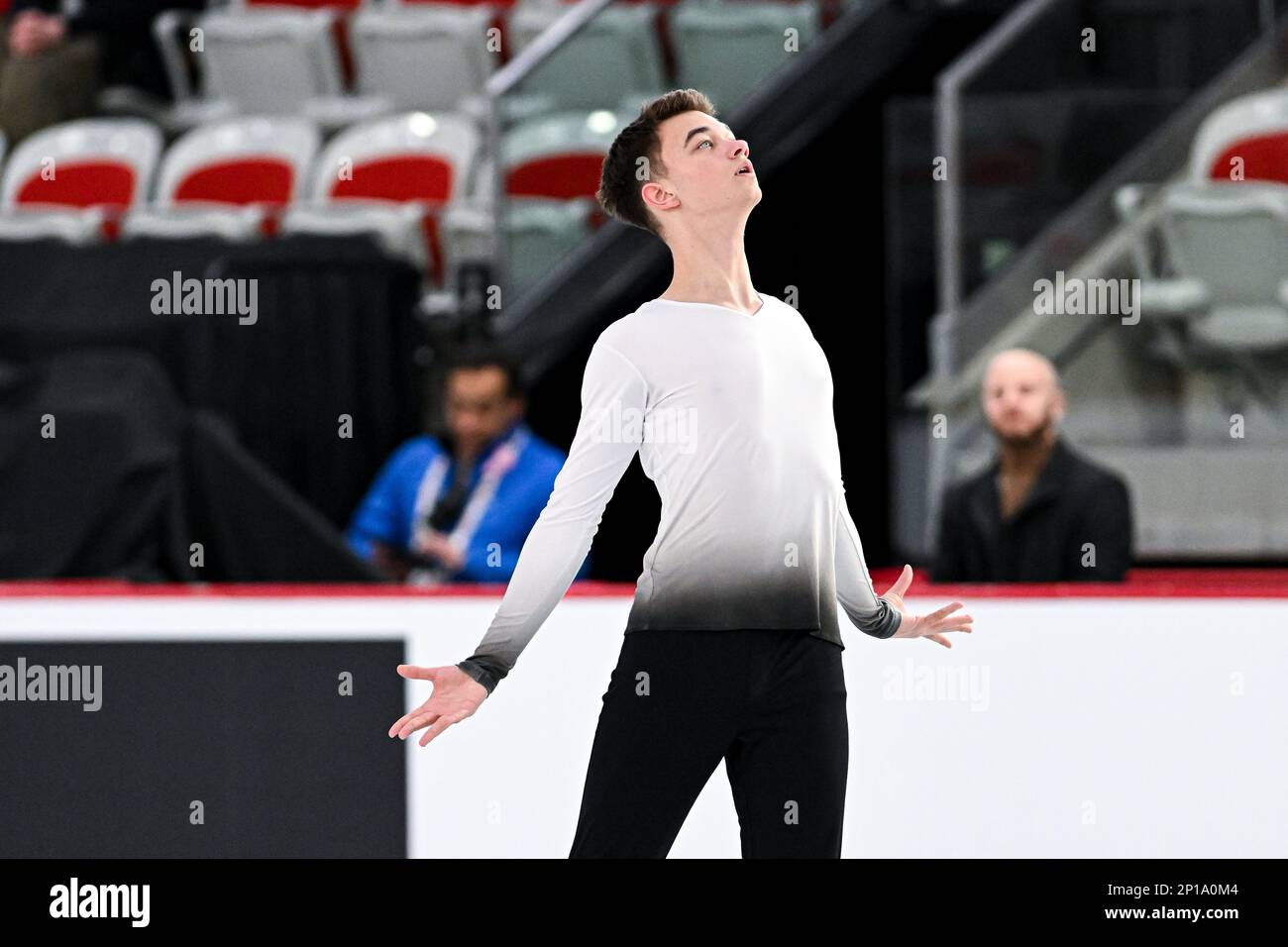 Kirills KORKACS (LAT), during Junior Men Short Program, at the ISU World Junior Figure Skating