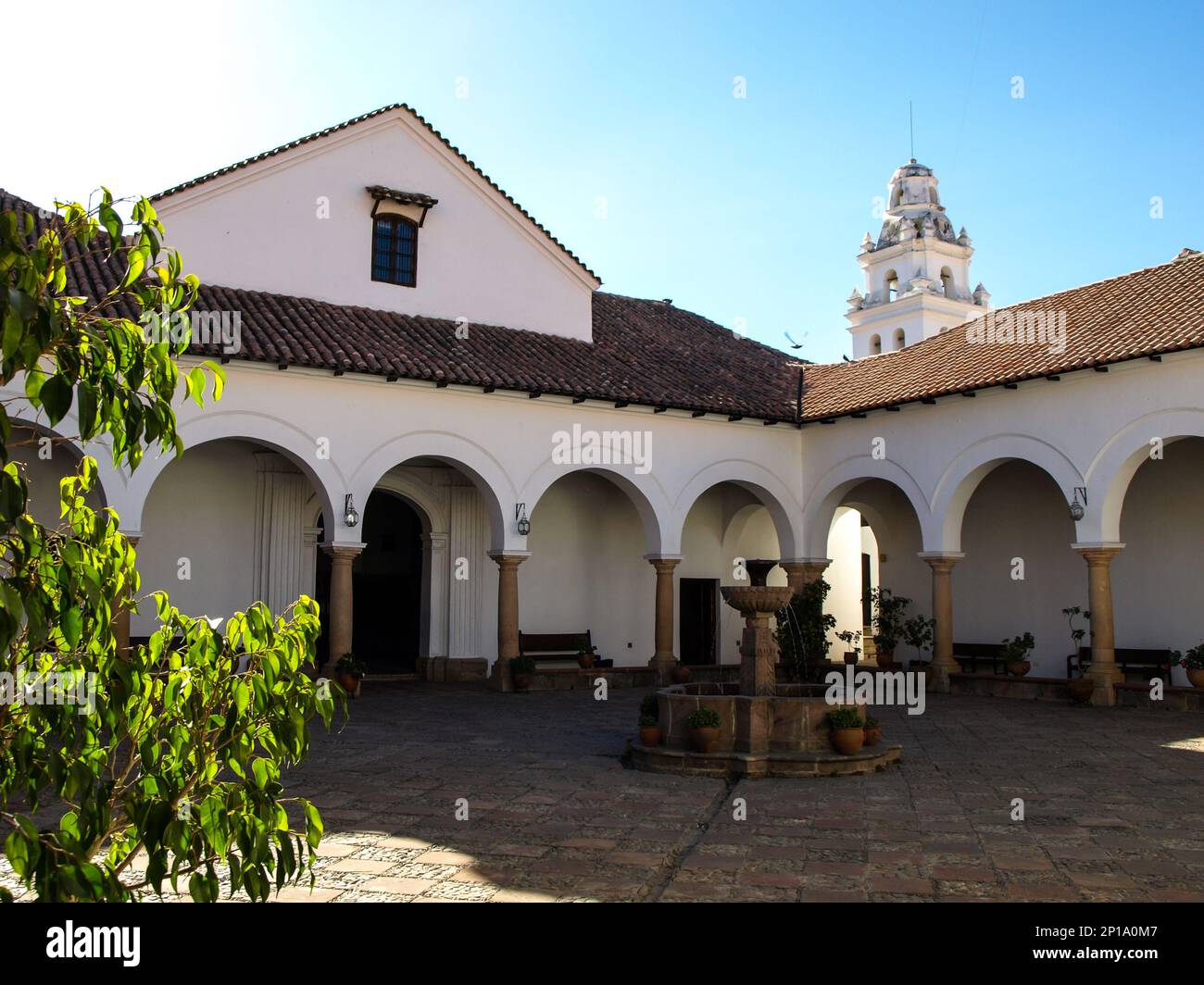 Central courtyard of House of Liberty in Sucre (Bolivia) Stock Photo
