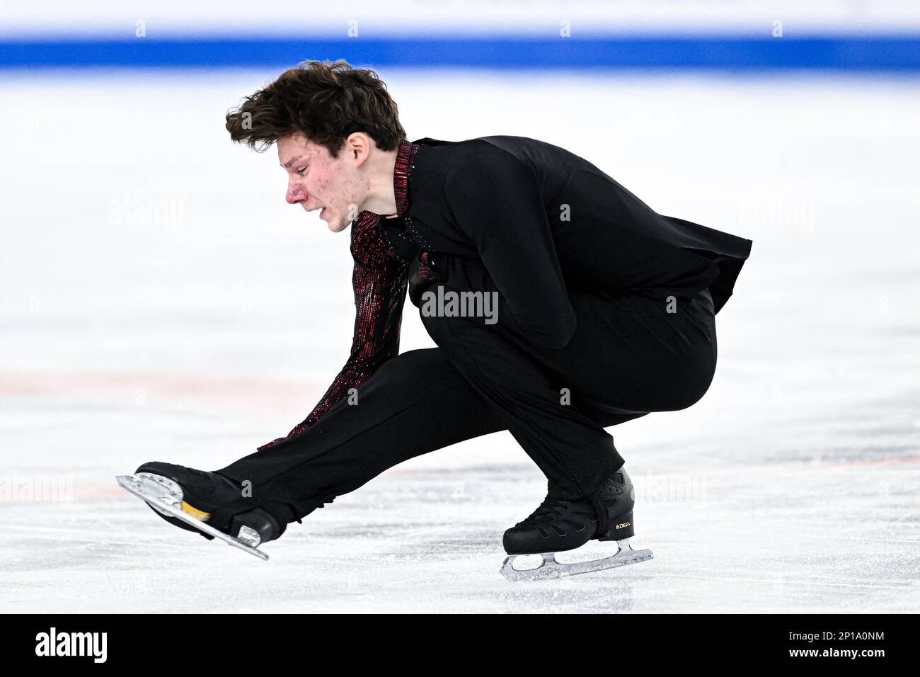Makar SUNTSEV (FIN), during Junior Men Short Program, at the ISU World Junior Figure Skating