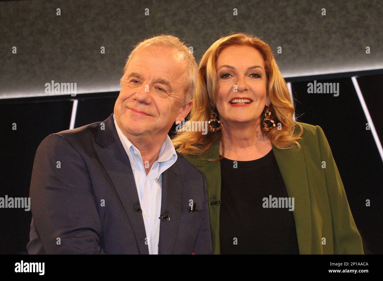 Hubertus Meyer-Burckhardt and Bettina Tietjen attend the NDR Talk Show ...