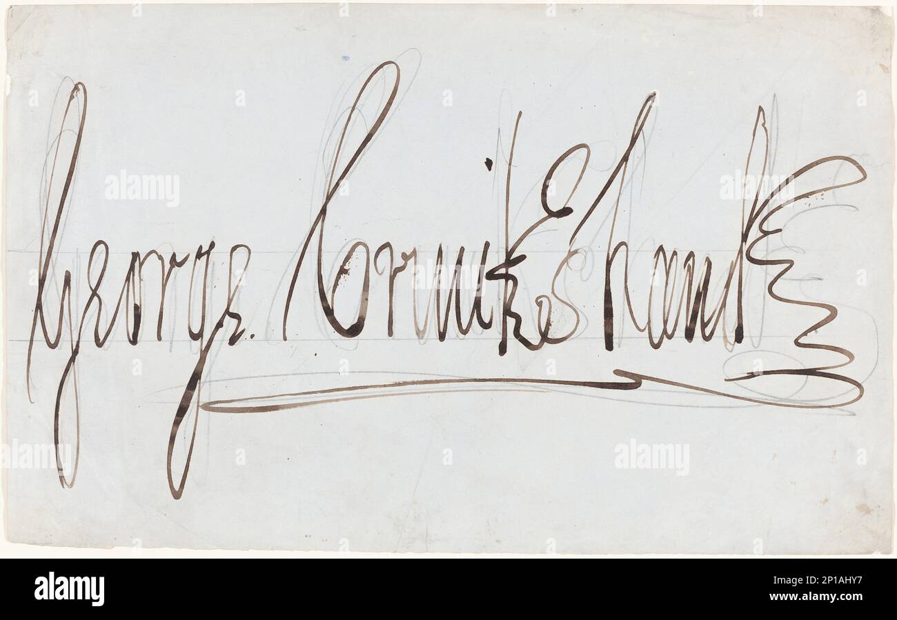 George Cruikshank (decorative signature). Stock Photo