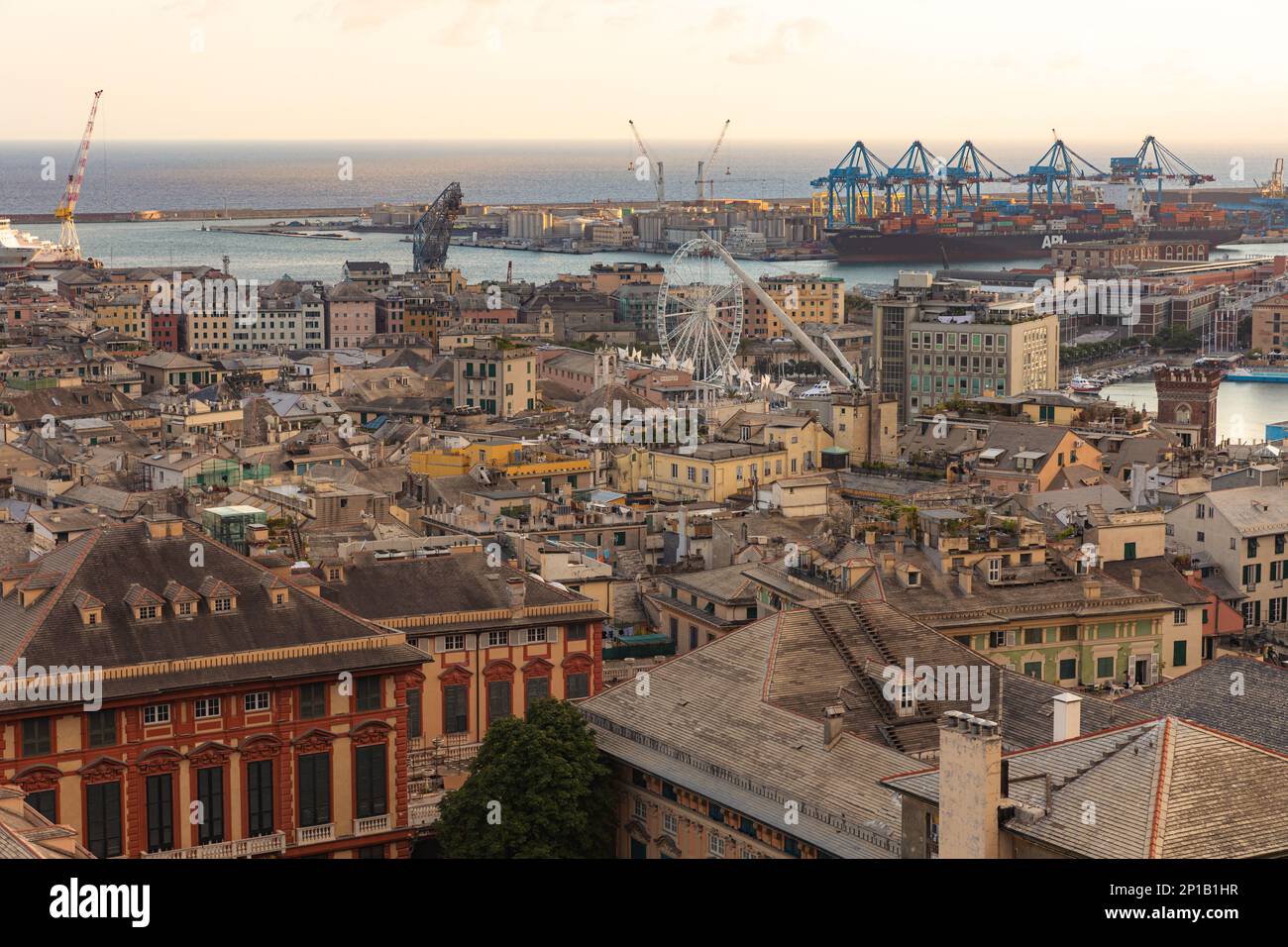 Genoa View Aerial view genoa old town hi-res stock photography and images - Alamy