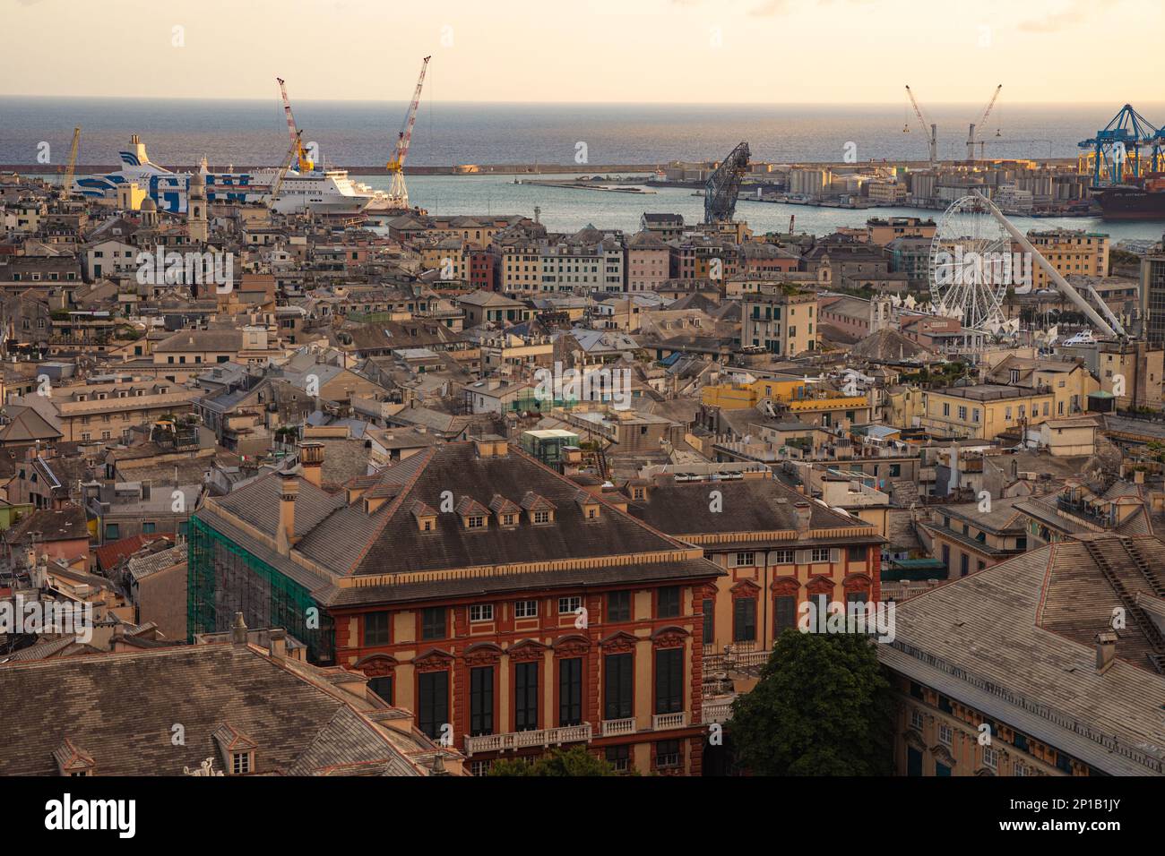 Genoa View Aerial view genoa old town hi-res stock photography and images - Alamy