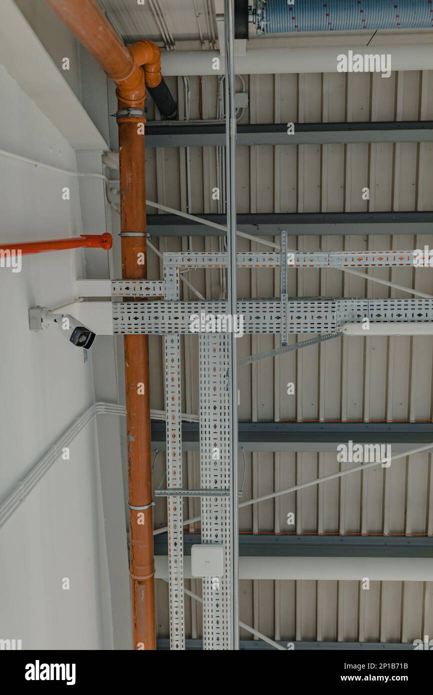 Technical ceiling in an new office building Stock Photo